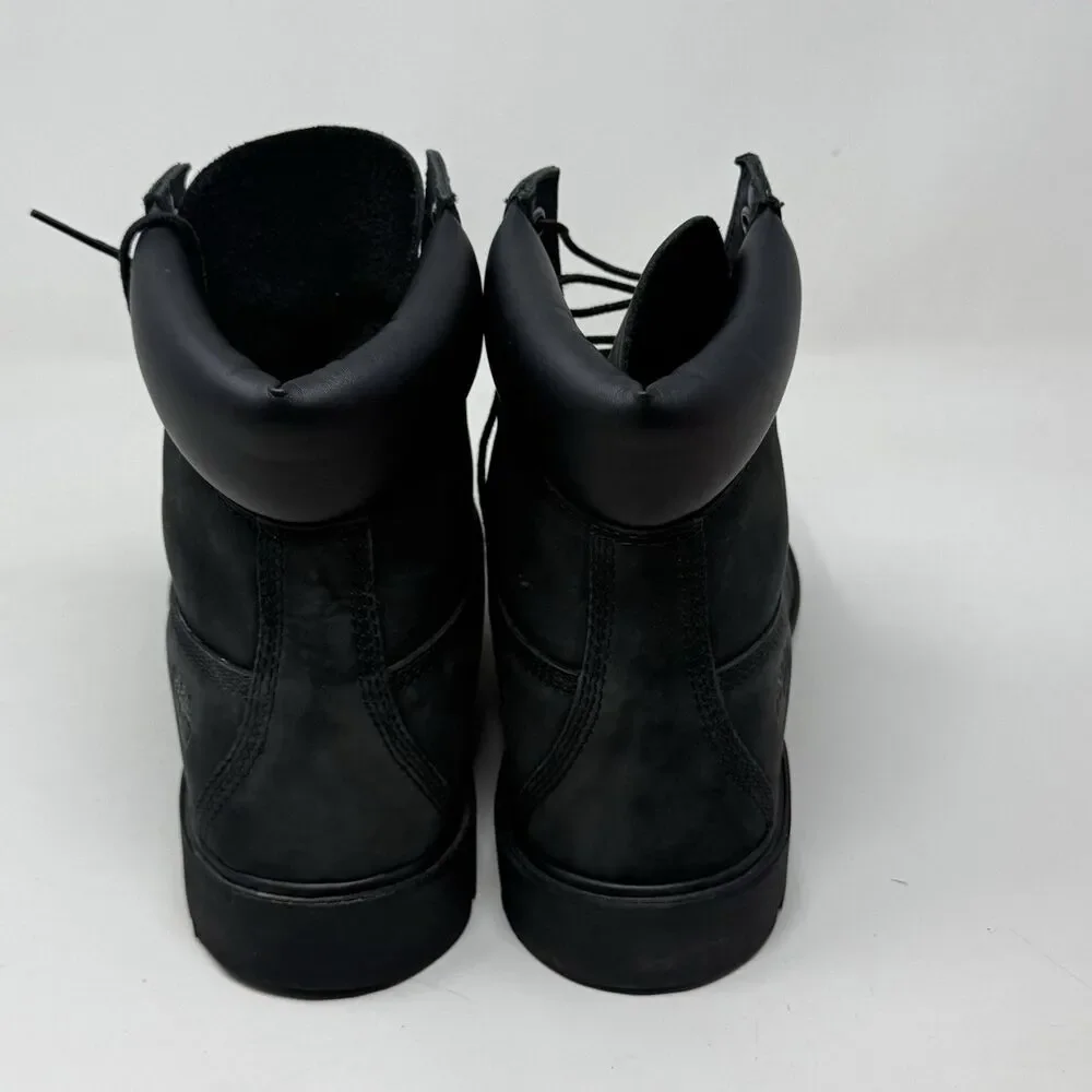 Timberland Premium 6 Inch Waterproof Work Boots Mens 10.5 Black Nubuck Leather